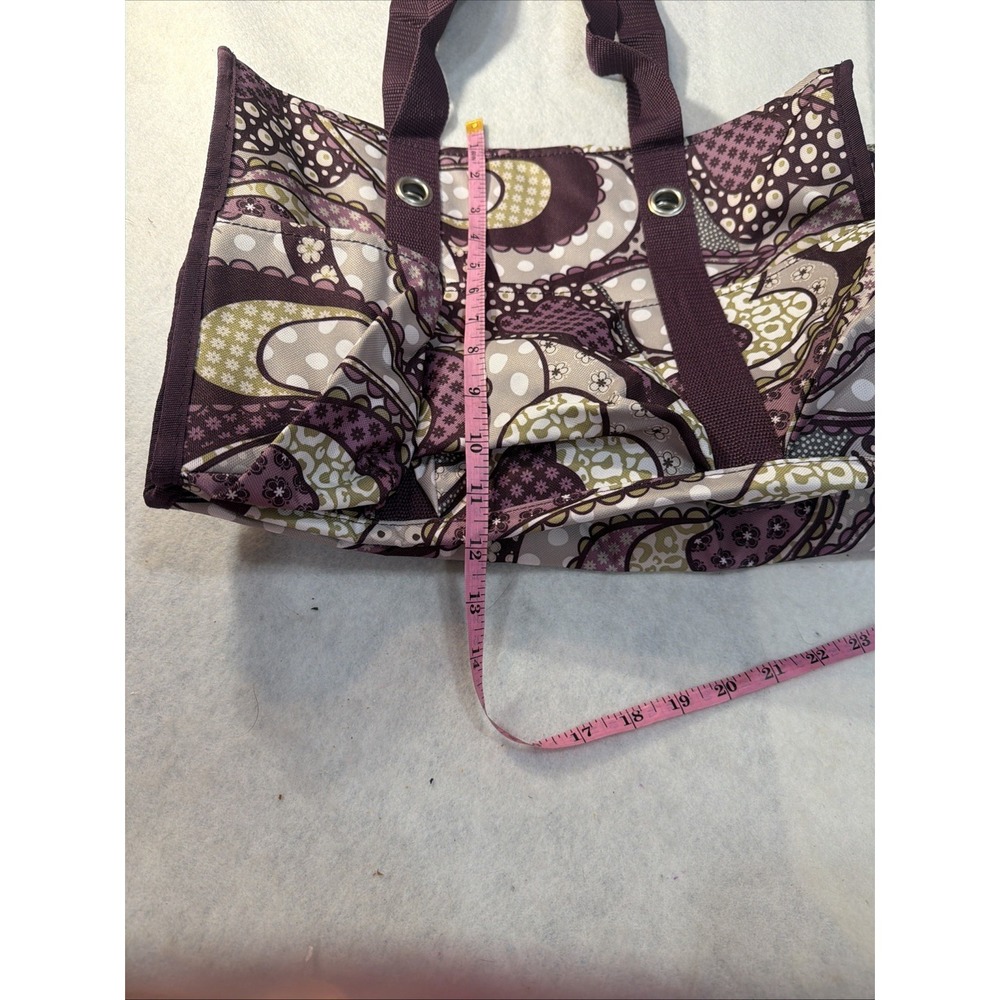 Thirty-One Organizing Utility Tote Retired Patchwork Paisley Bag Purple New - Picture 8 of 10